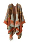 Comilaka Femme Poncho Châle Ouvert Cape Elégant Wrap Echarpe Epaisse Poncho Cardigan Foulard Manteau Automne Hiver