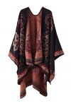 Comilaka Femme Poncho Châle Ouvert Cape Elégant Wrap Echarpe Epaisse Poncho Cardigan Foulard Manteau Automne Hiver