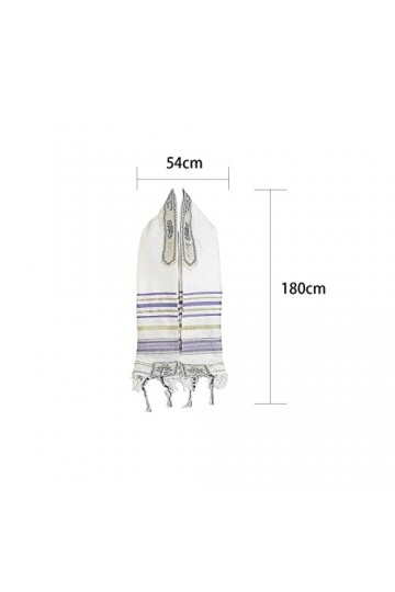 185 x 54 cm Châle de prière Tallit Nom du Seigneur épelé sur 4 coins Le Messie Tallit Châle Messianique, violet clair, 72.8 *