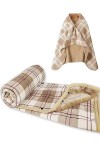 CheChury Femme Poncho Polaire Chaud Hiver Plaid Châle Polaire Cape Polaire Femme Chaude Cardigan avec Boutons Couverture à Ca