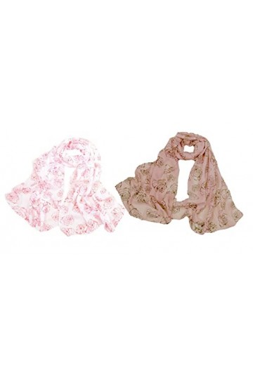 HerHisItsChic Écharpe en mousseline de soie légère pour femme 160 x 50 cm, Style 01, XL