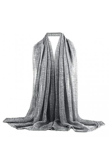 MEGAUK Foulard dété en mousseline de soie pour femme - Pour robe de soirée, mariage, protection solaire, 02842 Gris, 68*165c