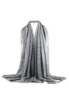 MEGAUK Foulard dété en mousseline de soie pour femme - Pour robe de soirée, mariage, protection solaire, 02842 Gris, 68*165c