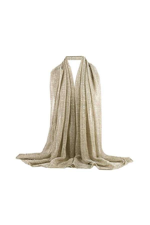 MEGAUK Foulard dété en mousseline de soie pour femme - Pour robe de soirée, mariage, protection solaire, 02842 Gris, 68*165c