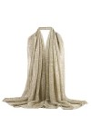 MEGAUK Foulard dété en mousseline de soie pour femme - Pour robe de soirée, mariage, protection solaire, 02842 Gris, 68*165c
