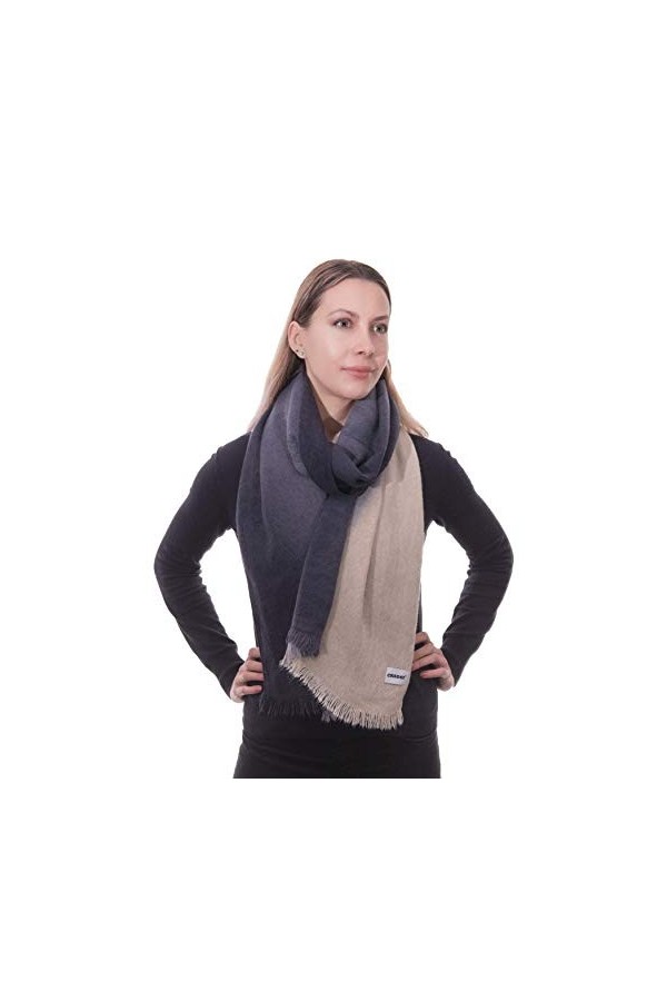 CRAGGI BAGS AND ACCESSORIES Tain Dip Dye Châle, Beige, 185cm x 55cm Femme