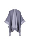 AXZDTH Écharpe pour femme - Poncho vintage - Couleur bloquante - Poncho ouvert à lavant - Couverture dhiver élégante - Pour