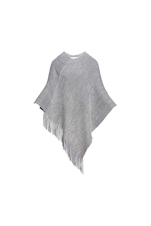 Poncho élégant pour femme avec pompons - rose - Taille Unique