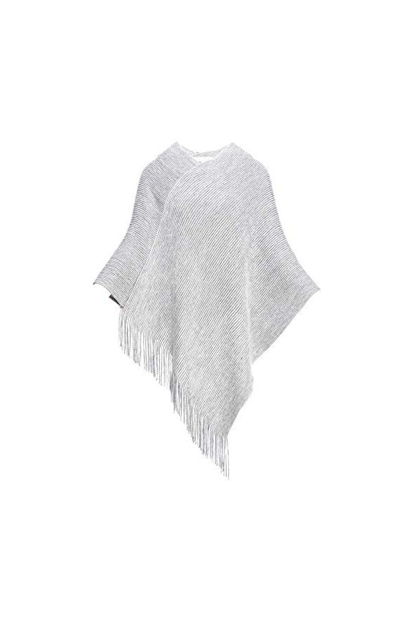 Poncho élégant pour femme avec pompons - rose - Taille Unique