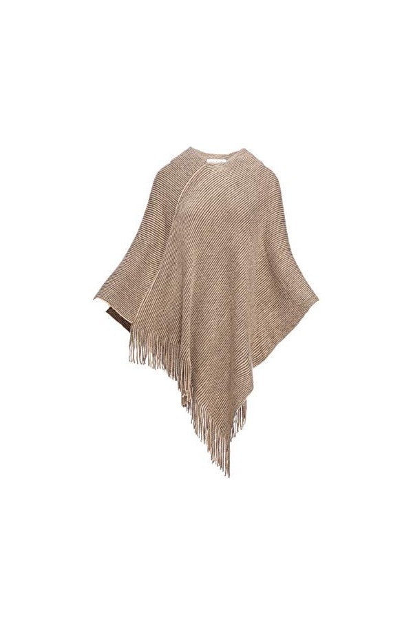 Poncho élégant pour femme avec pompons - rose - Taille Unique