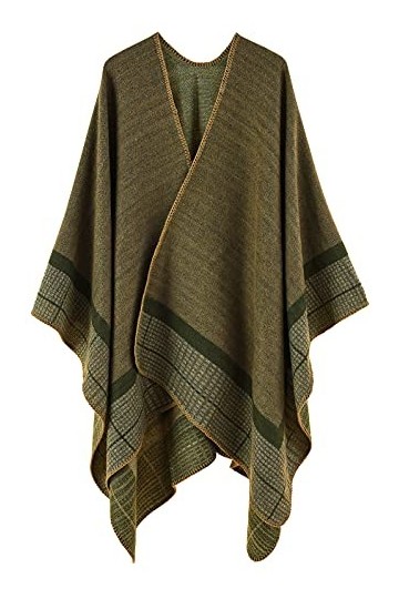 FEOYA Poncho pour femme, veste en tricot au design enveloppant en laine à motifs artificiels élégants, combinable, veste à l