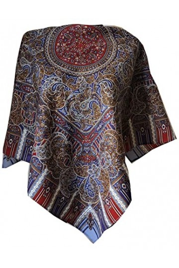 Foulard original pour femme Pawlow Pavlovo Posad 100 % laine avec cachemire et fleurs 89 x 89 cm, rouge