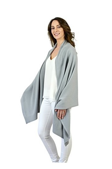 Mimi & Thomas 100% foulards de voyage en cachemire ont volé des châles pashmina 180 x 70 cm gris 