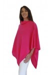 Mimi & Thomas Poncho châle rose fluo 100 % cachemire avec boutons, rose, taille unique