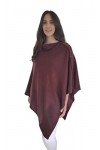 Grey 100% Pure Cashmere Ponchos Wraps Shawls with Buttons in Gift Box