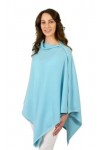 Grey 100% Pure Cashmere Ponchos Wraps Shawls with Buttons in Gift Box