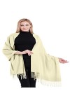 CJ Apparel Écharpe pashmina 100 % cachemire fabriquée à la main au Népal, beige foncé, taille unique