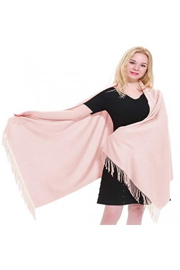 CJ Apparel Écharpe pashmina 100 % cachemire fabriquée à la main au Népal, rose, taille unique