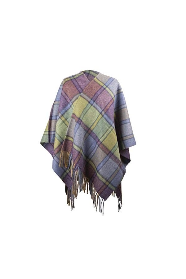 Heritage Traditions Cape écossaise en pure laine 120 x 130 cm - Violet - Taille unique