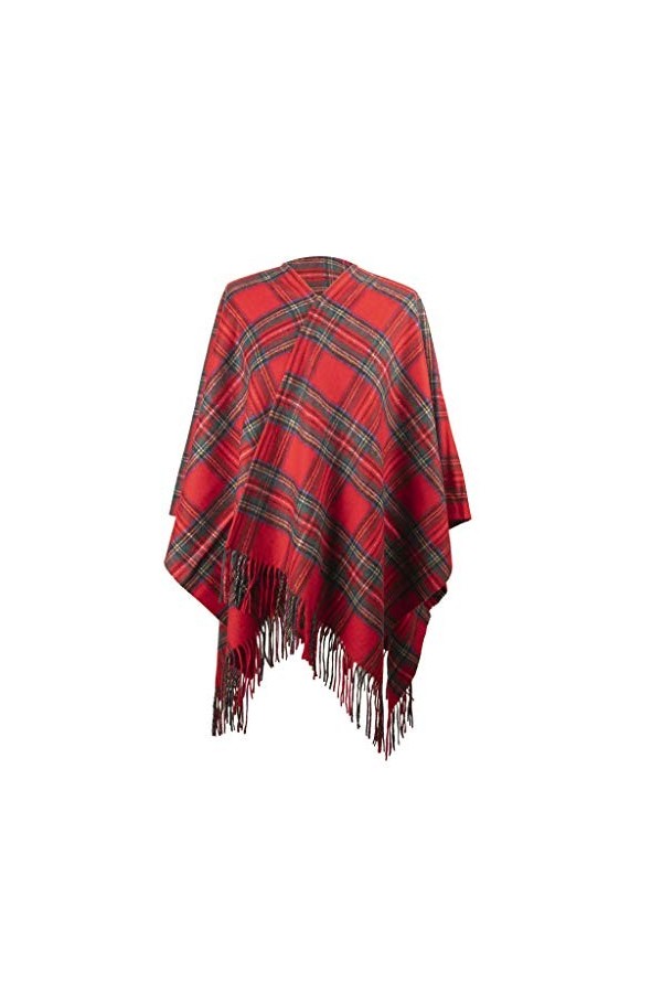 Heritage Traditions Cape écossaise en pure laine 120 x 130 cm - Violet - Taille unique