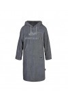 ATLANTIC SHORE Poncho de surf ☆ Poncho de bain avec capuche en 100 % coton ➤ Unisexe | Manches longues ➤ Gris | Middle 140-1