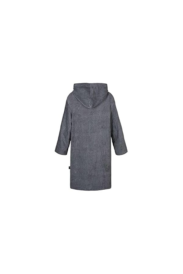 ATLANTIC SHORE Poncho de surf ☆ Poncho de bain avec capuche en 100 % coton ➤ Unisexe | Manches longues ➤ Gris | Middle 140-1