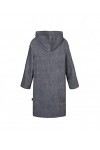 ATLANTIC SHORE Poncho de surf ☆ Poncho de bain avec capuche en 100 % coton ➤ Unisexe | Manches longues ➤ Gris | Middle 140-1