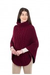 SAOL Poncho irlandais Aran 100 % laine mérinos pour femme, charbon, Taille Unique