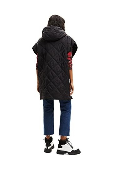 Desigual Poncho_Animal Babio, 2000 Black, Noir, Taille Unique Femme