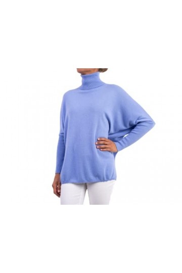 Maillot col roulé Mixte Cachemire Femme Taille Unique Manches Kimono fabriqué en Italie Laine mérinos Noir Beige Blanc Bleu G