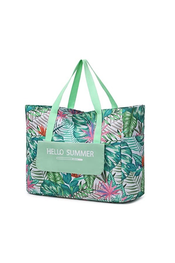 Myhozee Sac de plage XXL Famille Sac de bain Femme Sac de plage avec fermeture éclair Sac dété Sac de plage étanche pour pis