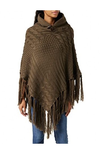 Joe Browns Poncho épais Confortable et Chic Écharpe pour Temps Froid, Chocolat, Taille Unique Femme