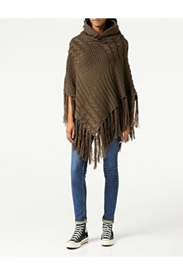 Joe Browns Poncho épais Confortable et Chic Écharpe pour Temps Froid, Chocolat, Taille Unique Femme