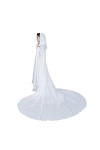 BEAUTELICATE Femme Cape à Capuche De Mariage Longue Poncho De Mariée En Mousseline De Soie Maxi Manteau Transparente Médiéval