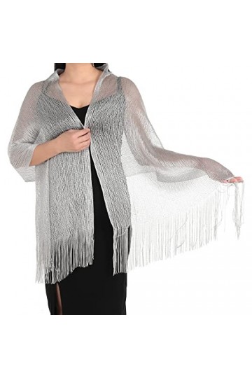 Yolev Echarpe Chale Châles Femme en Métal Brillant Robes de Soirée Brillantes pour Femmes Foulards Robes de Soirée