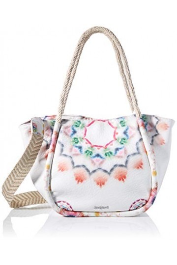 Desigual PU Shoulder Bag, Handbag Femme, Blanc, Taille Unique