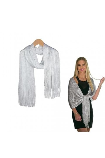 USTNIR Châle de Mariage Élégant pour Femmes, Foulard Écharpe DÉté Châle DÉté pour Femmes（Argent）