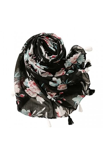 FAIRYGATE Chale Femme Hiver Chaud Femmes Châles Longue Foulards Imprimé Floral Echarpes Long Foulards Coloré Châle De Plage S