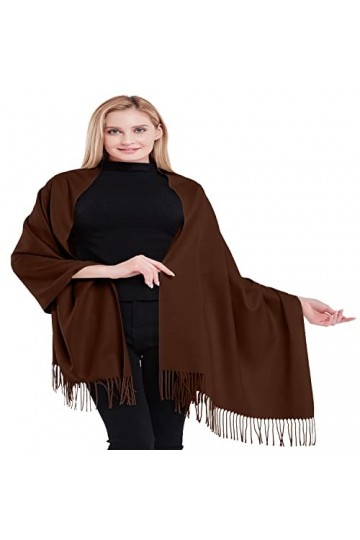 CJ Apparel Marron Chocolat Épaisse Solide Couleur Unie Conception Népalaise Châle Secondes écharpe étole Wrap Nouvelle