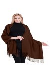 CJ Apparel Marron Chocolat Épaisse Solide Couleur Unie Conception Népalaise Châle Secondes écharpe étole Wrap Nouvelle
