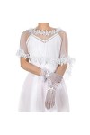 Yolev Etole Blanche Mesdames Blanc Châle Robe de Soirée Chale Femme Mariage Châle Couvrant Robe de Soirée Etole Mariage