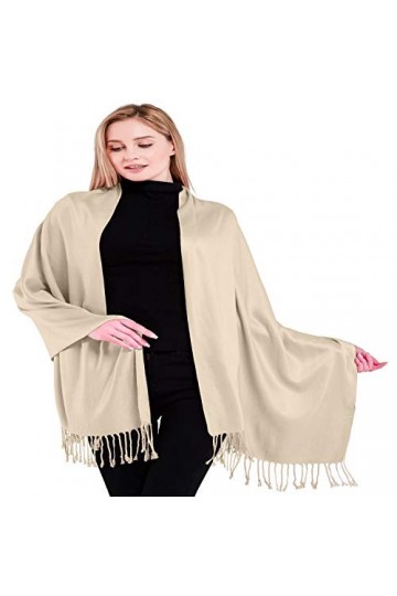 CJ Apparel Champagne Solides Couleur Châle Secondes écharpe étole Wrap Châles Pashminas Nouvelle