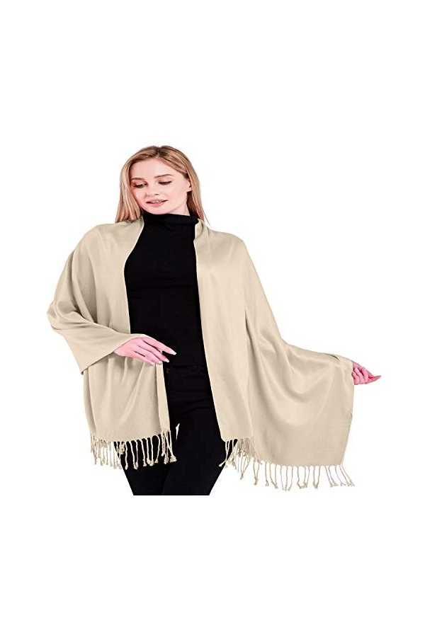 CJ Apparel Champagne Solides Couleur Châle Secondes écharpe étole Wrap Châles Pashminas Nouvelle