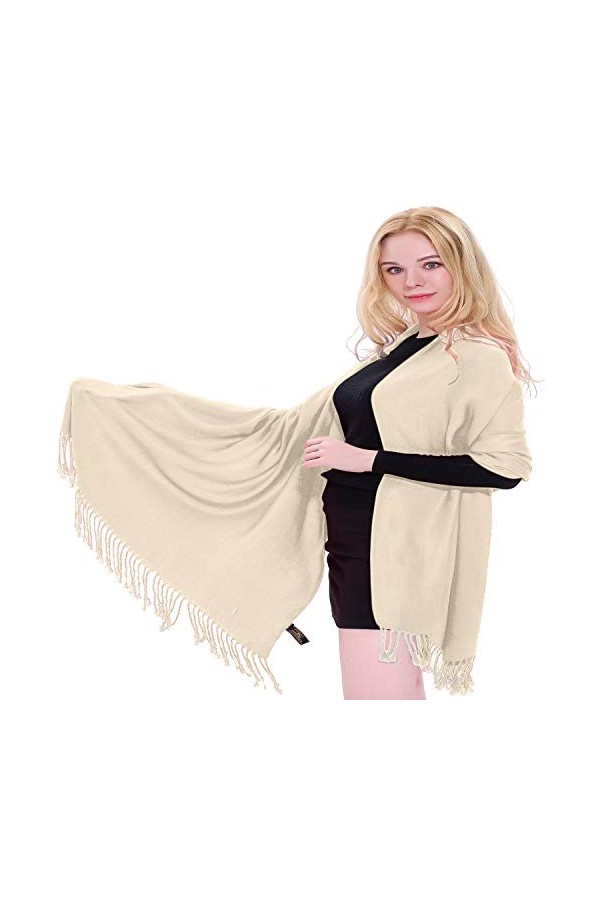 CJ Apparel Champagne Solides Couleur Châle Secondes écharpe étole Wrap Châles Pashminas Nouvelle