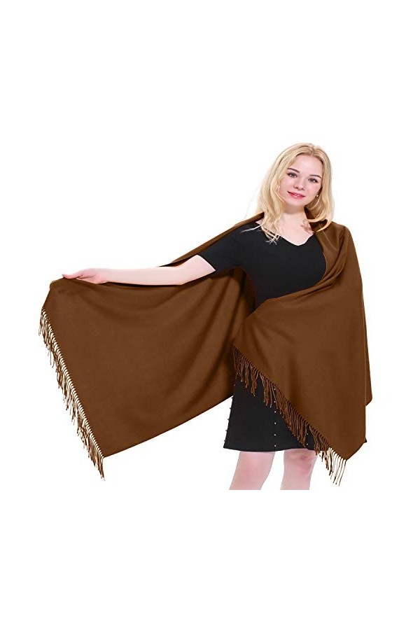 CJ Apparel Marron Épaisse Solide Couleur Unie Conception Népalaise Châle Secondes écharpe étole Wrap Nouvelle