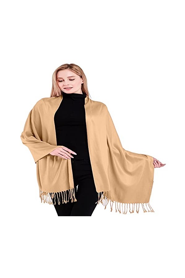 CJ Apparel Crème Foncé Solides Couleur Châle Secondes écharpe étole Wrap Châles Pashminas Nouvelle