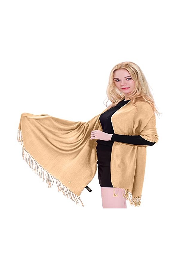 CJ Apparel Crème Foncé Solides Couleur Châle Secondes écharpe étole Wrap Châles Pashminas Nouvelle