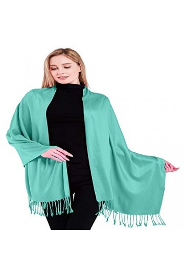 CJ Apparel Cyan Solides Couleur Châle Secondes écharpe étole Wrap Châles Pashminas Nouvelle 80+ Couleurs