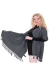 CJ Apparel Noir de charbon Solides Couleur Châle Secondes écharpe étole Wrap Châles Pashminas Nouvelle