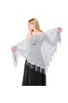 Atigy Châles et Écharpes en Dentelle avec Gland Étoles Châle Triangle Doux pour Robe de Soirée Élégant Châles de Mariage pour